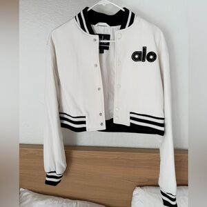 ALO Yoga Black and White Varsity Jacket